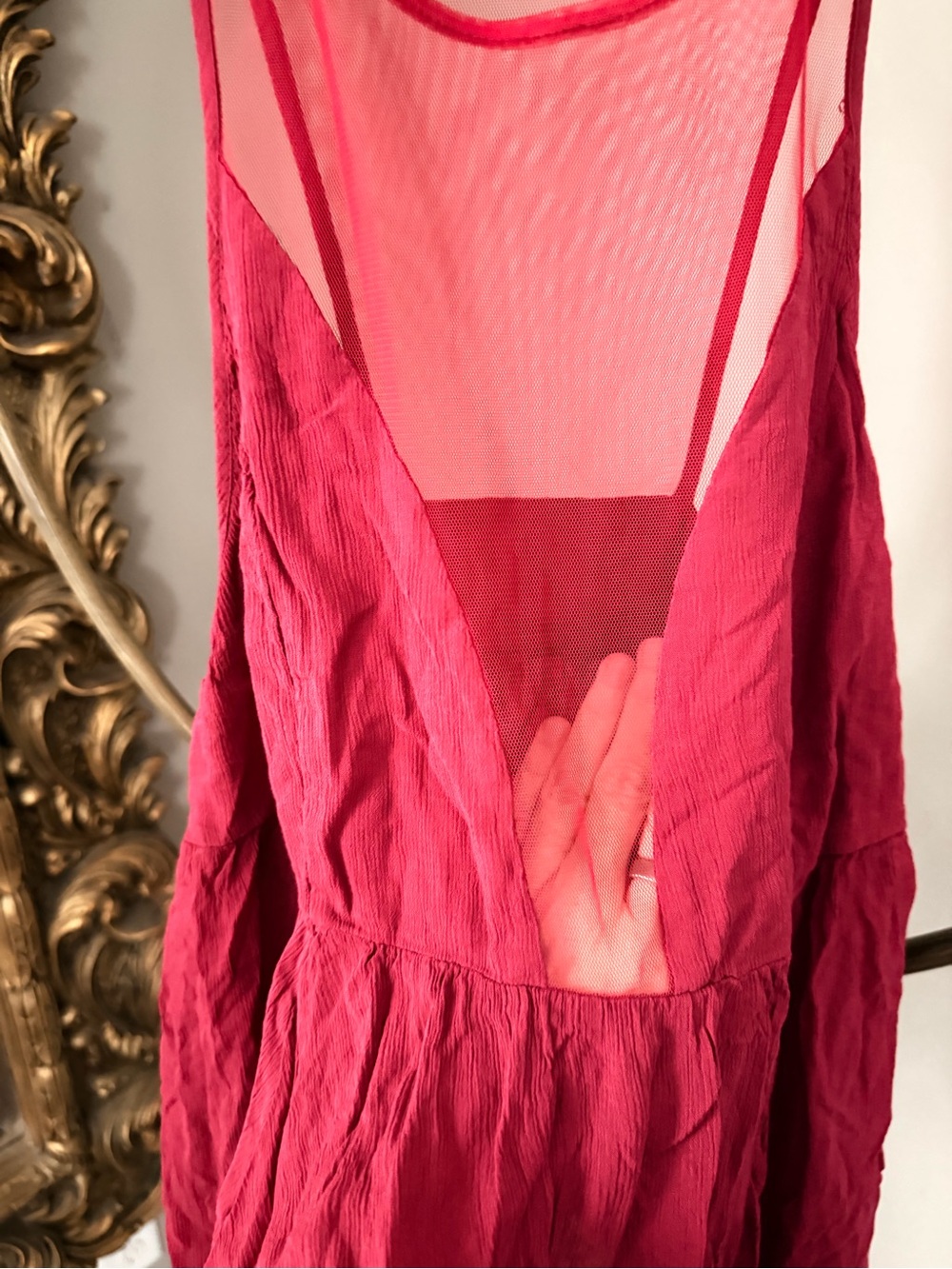 Free People Black Marble Tank in Raspberry - Picture 8 of 9